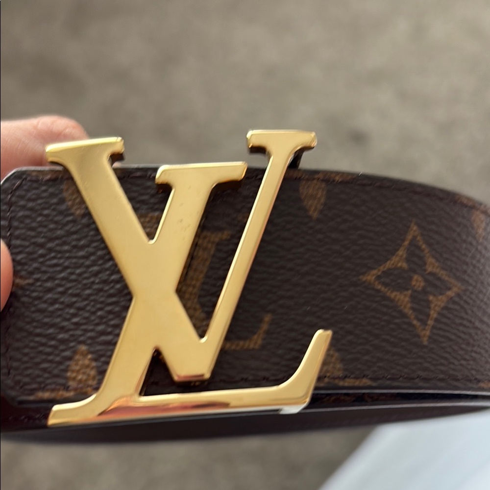 Louis Vuitton Brown and Gold Monogram Belt - Picture 3 of 9